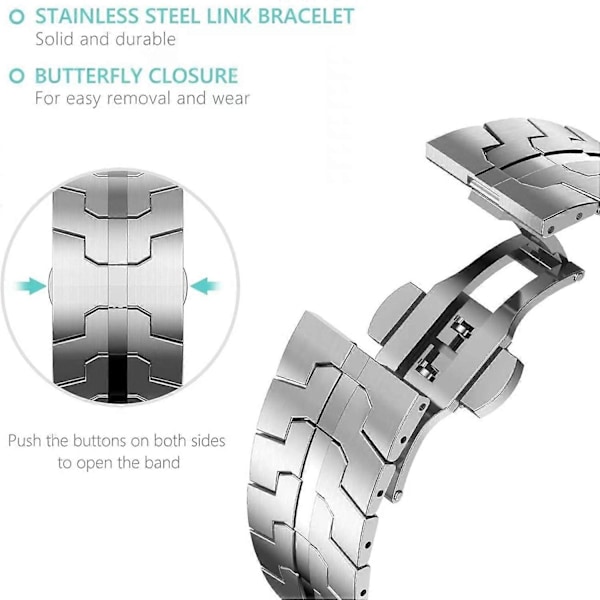 For Samsung Galaxy Watch Ultra 47mm Butterfly Buckle Titanium Alloy Watch Strap - Black [db] Multicolor