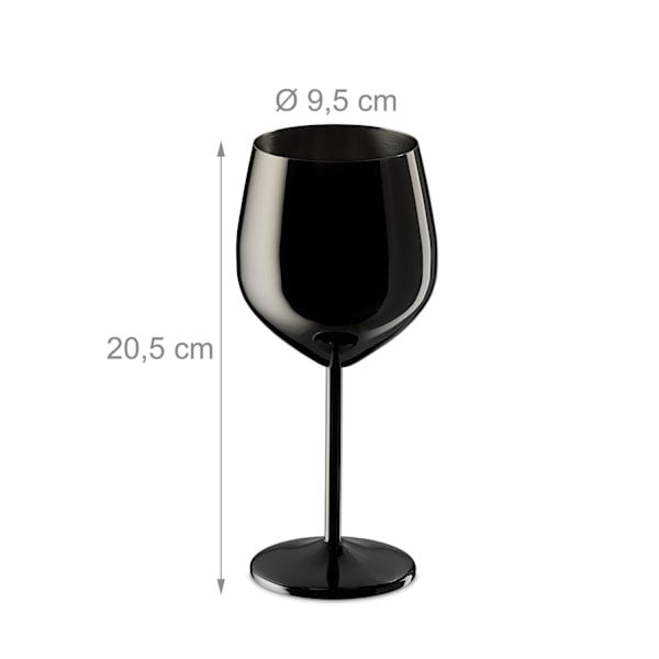 Vinglass i rustfritt stål, sett med 4