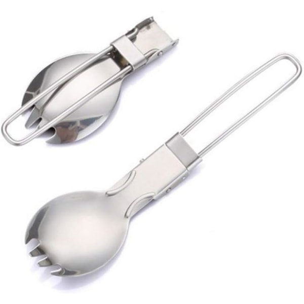 Galaxy 5 Pieces Stainless Steel Folding Cutlery Camping Outdoor Collapsible Spoon