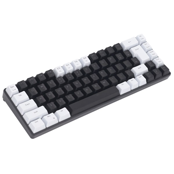 Membran Gaming Tastatur 68 taster RGB Baggrundsbelyst Ergonomisk USB-interface Computertastatur til Win System Office Familie Hvid Sort