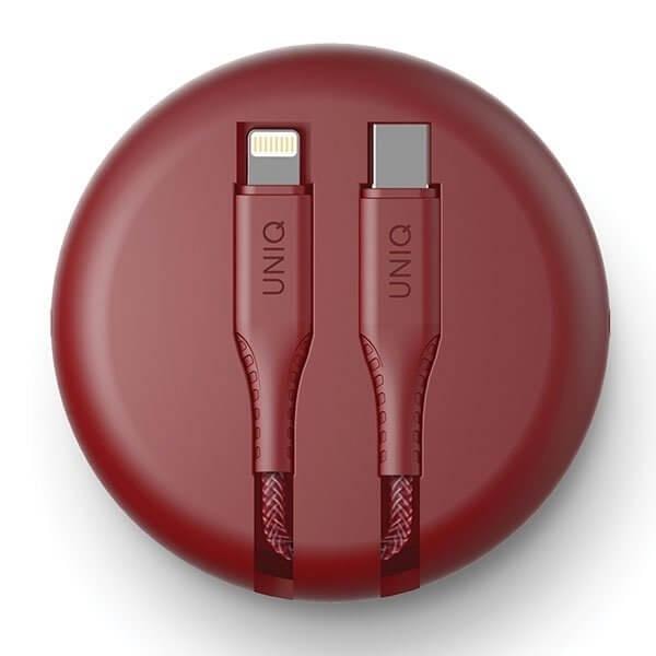 UNIQ MFI Halo USB-C-lightning -kaapeli 18W 1,2m karmiininpunainen