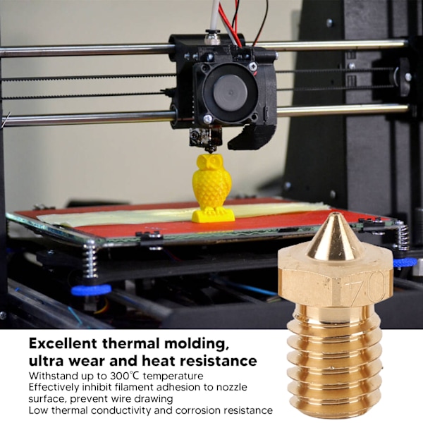 5 st 3D-skrivarmunstycke 0,4 mm spets Högt flöde för 1,75 mm filament Mässingsutskriftshuvuden Delar Tillbehör
