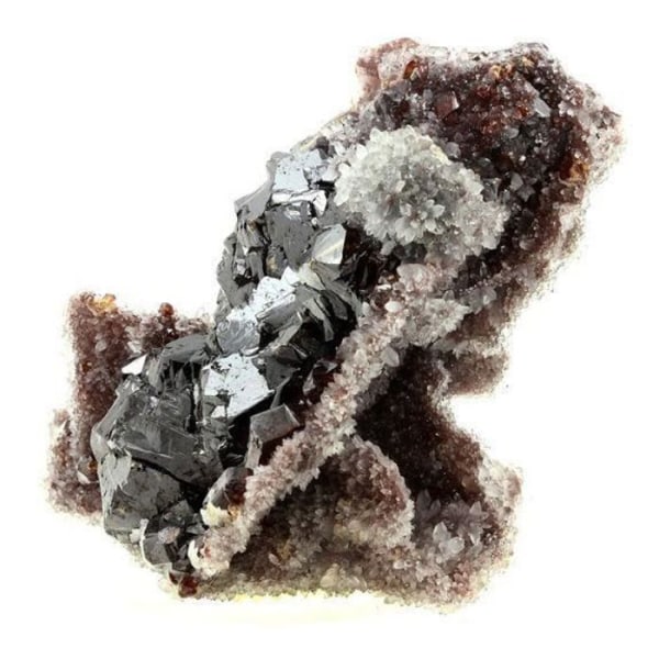 Stenar och mineraler. Sfalerit + Kvarts. 1276,0 cent. Shuikoushan-gruvan, Hunan, Kina.