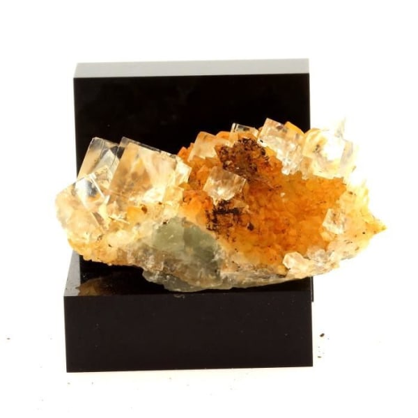 Stenar och mineraler. Fluorit + Kvarts. 117,1 ct. Langeac, Haute-Loire, Frankrike. Sällsynt.