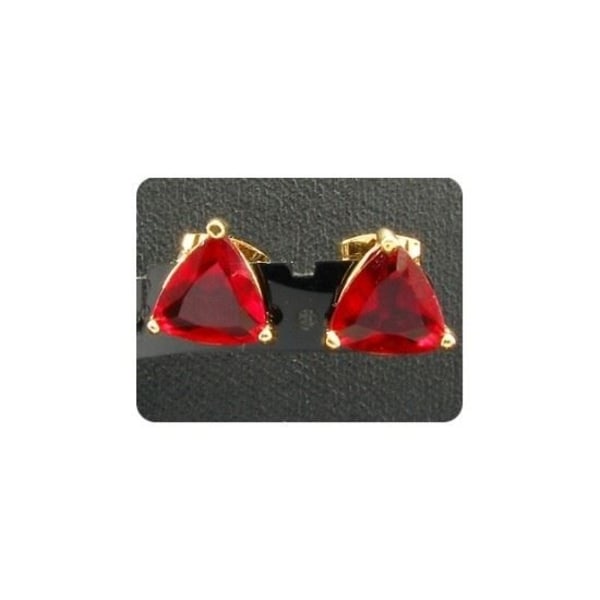 RUBY ØRERINGE 2x8 mm 18 K Forgyldt