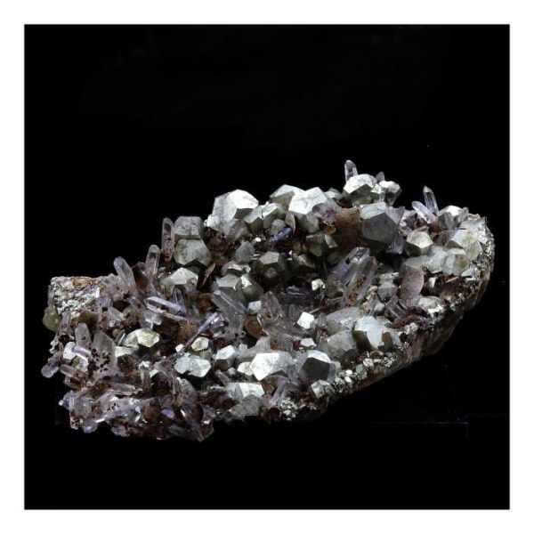 Stenar och mineraler. Siderit, Kvarts, Pyrit. 390,0 ct. Mésage Mine, Vizille, Frankrike..
