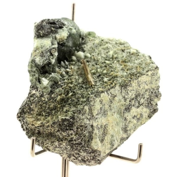 Sten og mineraler. Prehnite + Epidote. 1205,0 ct. La Combe de la Selle, Bourg d'Oisans, Frankrig.