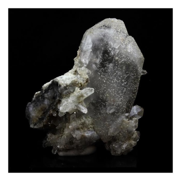Stenar och mineraler. Kvarts + Klorit. 242,0 cent. Clavans, Bourg d'Oisans, Frankrike.