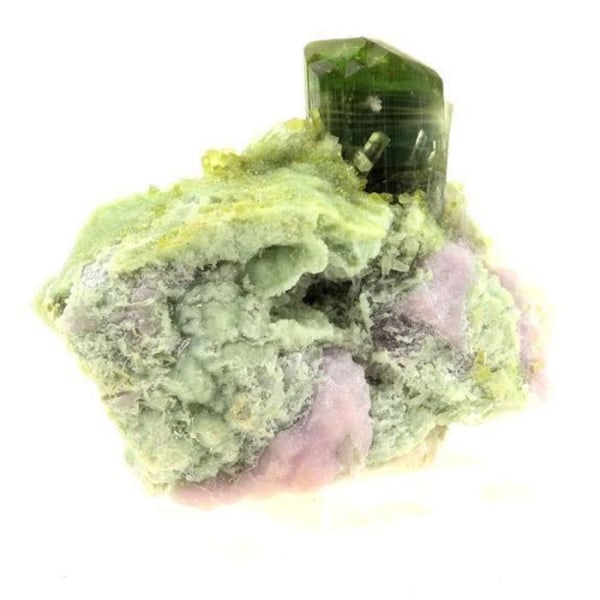 Sten og mineraler. Elbaite-turmalin + muskovit. 406,0 ct. Paprok, Afghanistan.