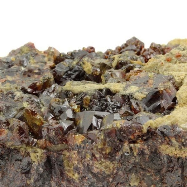 Sten og mineraler. Sphalerit (Blende) + Siderite. 2757,5 øre. La Mure mine, Isère, Frankrig.