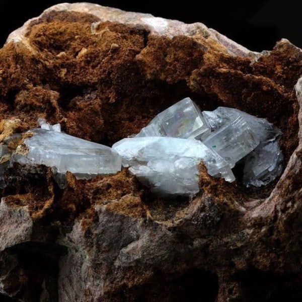 Sten og mineraler. Baryt + Malakit. 3282,0 øre. Congo...