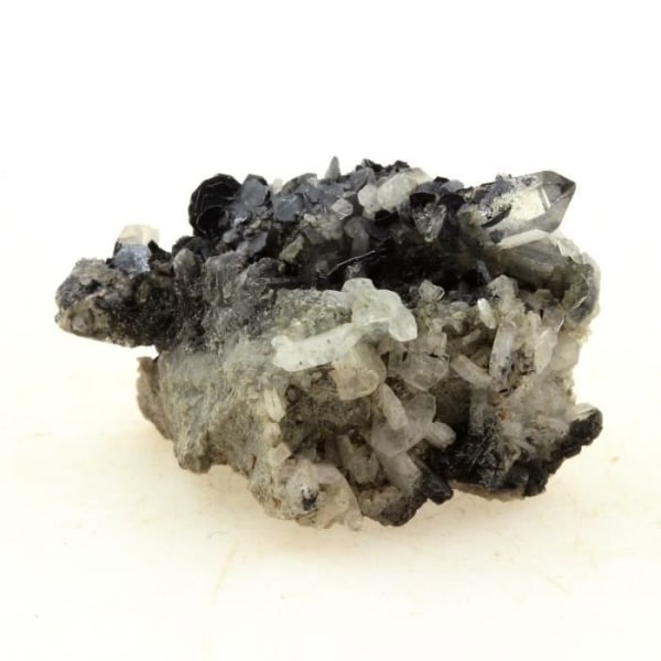 Stenar och mineraler. Hematit + Kvarts + Albit. 39,0 ct. St Christophe en Oisans, Frankrike.