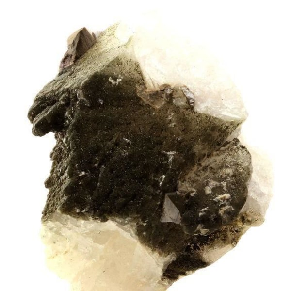 Stenar och mineraler. Anatas + Kvarts + Klorit. 288,0 cent. Les Rousses, Vaujany, Isère, Frankrike..