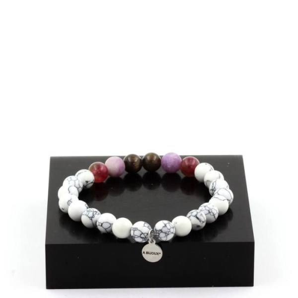 Sten og mineraler. Ruby Beaded Armbånd fra Mogok, Burma, Myanmar + Matte Purple Glimmer + Made in France.