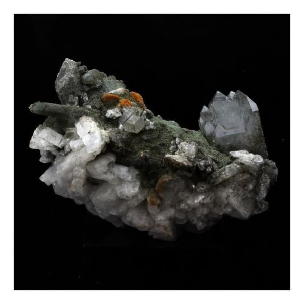 Stenar och mineraler. Kvarts + Albit. 213,0 cent. Grandes Rousses, Isère, Frankrike..