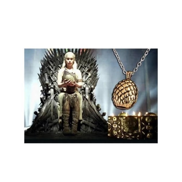 Game Of Thrones A Song of Ice Golden Dragon Egg Pendant Necklace. Gylden