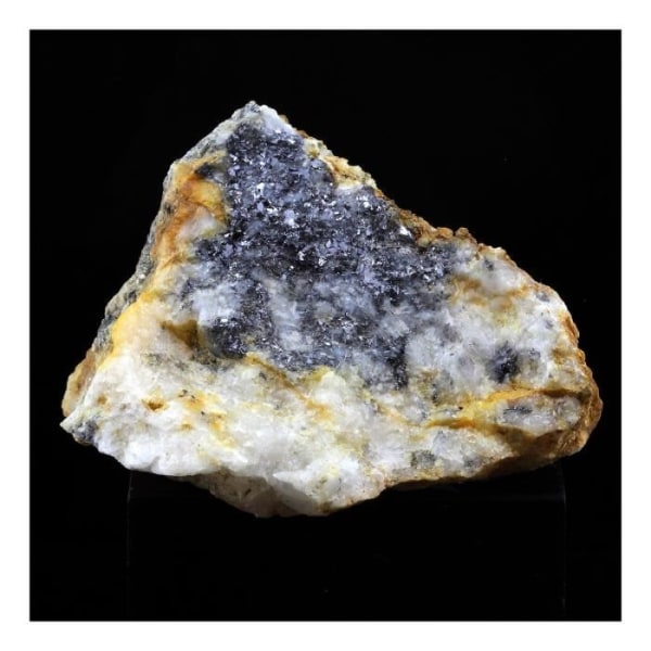 Stenar och mineraler. Argentiferous galena + kvarts. 303,0 cent. Oulles, Oisans, Frankrike.