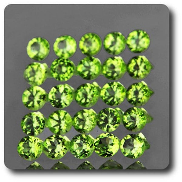 Green Peridot - Abijoux - 0,12 cts - 3 mm - Clarity IF-VVS1 - Säljs styckvis