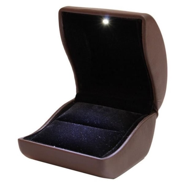 Brun ringbox med LED-belysning