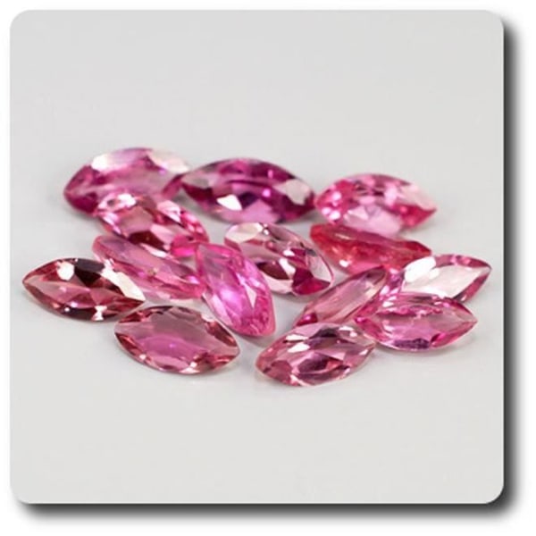 Sten og mineraler. 2,02 cts 14 stk. PINK TOURMALINE Mozambique, Afrika.