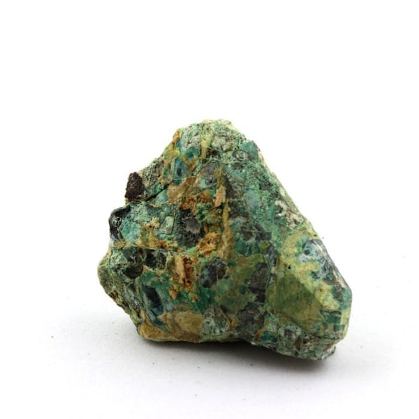 Sten og mineraler. Bournonit + Bindheimit + Malakit. 82,70 øre. Combe Guichard, Prunières, Isère, Frankrig.