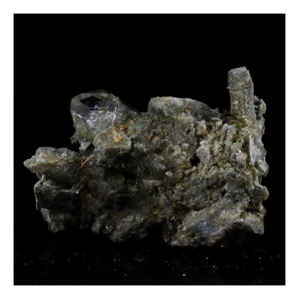 Stenar och mineraler. Kvarts + epidot. 166,20 cent. Aiguilles de l'Argentière, Savoie, Frankrike.