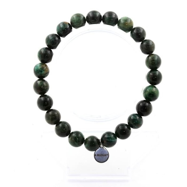 Sten og mineraler. Zambisk Emerald Beads Armbånd 8 mm. 3A kvalitet. Fremstillet i Frankrig. Grön