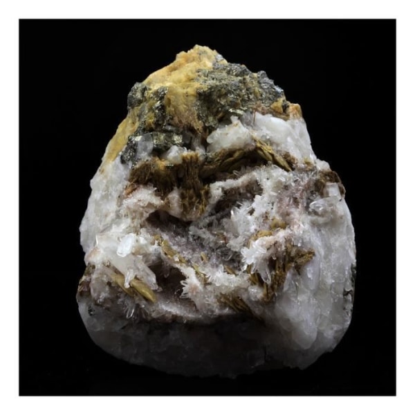 Stenar och mineraler. Siderit, Kvarts, Pyrit. 475,0 ct. Mésage-gruvan, Saint-Pierre-de-Mésage, Frankrike.