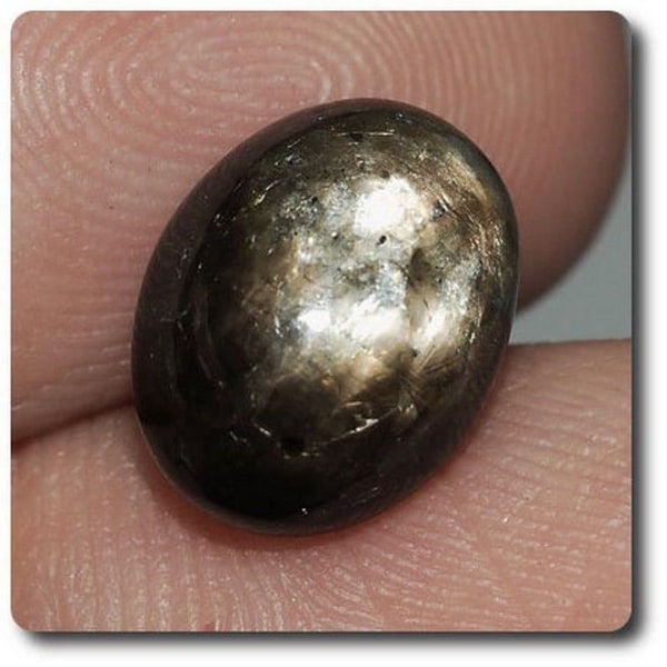 Sten og mineraler. 5.88 cts BLACK STAR SAPPHIRE Bangkaja, Chanthaburi, Thailand.