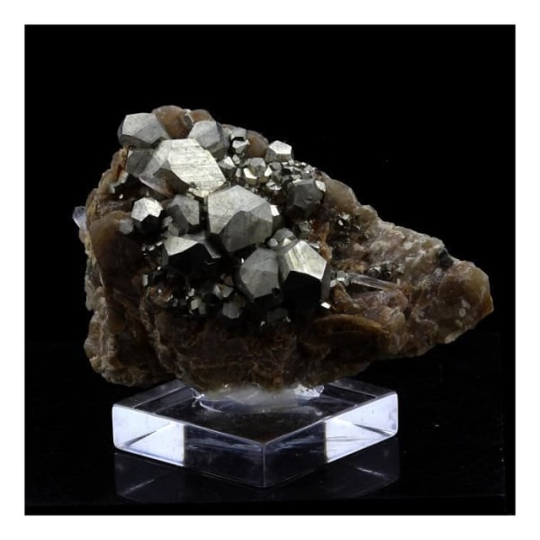 Stenar och mineraler. Siderit, Kvarts, Pyrit. 112,0 ct. Mésage Mine, Vizille, Frankrike..