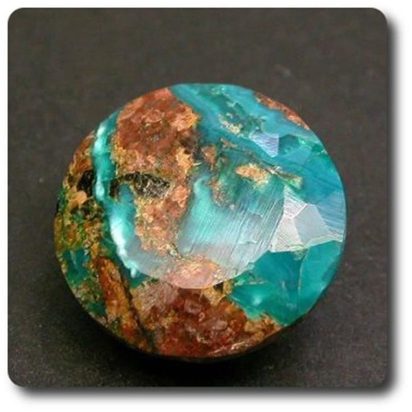 Stenar och mineraler. 6,36 cts CHRYSOCOLLE Arizona, USA.