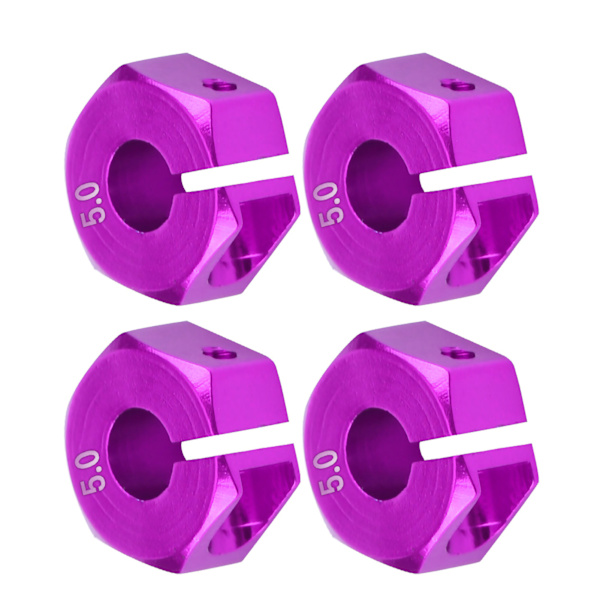 12 mm:n universaali pyörän kuusiokolosovitin HSP Sakura 1/10 RC-autolle (5 mm, violetti)