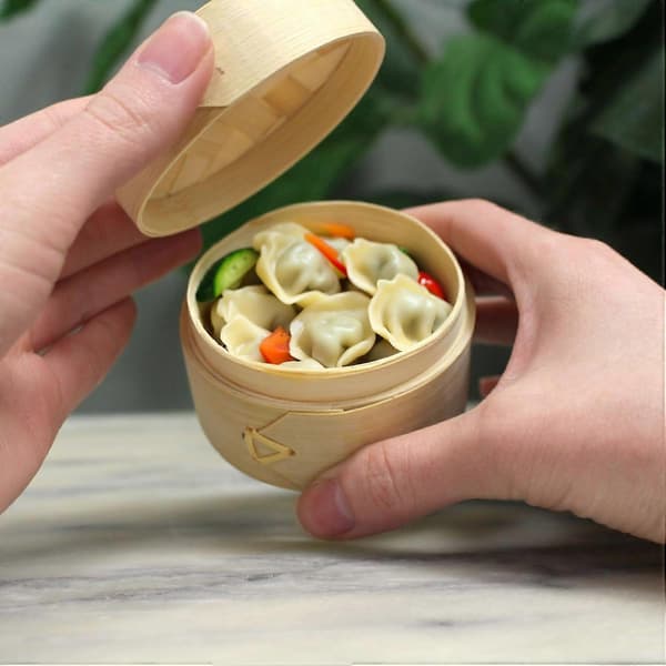 【BEMS】10 små bambu dim sum-dumplingångkorgar kompatibla med dessertfestfavoriter 3 tum