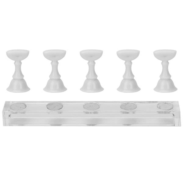 Nagelkonst Display Stativ Praktikställ Magnetisk Nagel Fingernagel Spets Hållare Manikyr Set Verktyg Vit