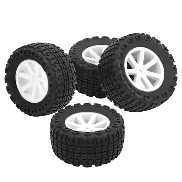 4 kpl 1/10 RC-auton renkaita kumia OffRoad-ajoneuvon renkaat Sqaure Tooth Wheel Tires HIMOTO DREKKERille (Valkoinen 10055)