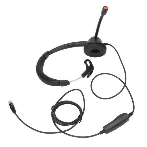Telefon Headset Høyttaler Volumjustering Mikrofon Mute Monaural RJ9 Business Headset Svart ++