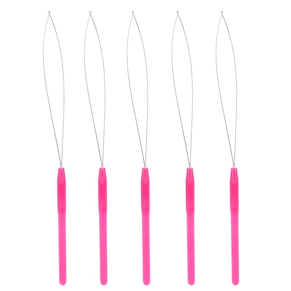 TIMH Plasthandtag Dragögla Nål Micro Beads Threader för hårförlängning (rosa)