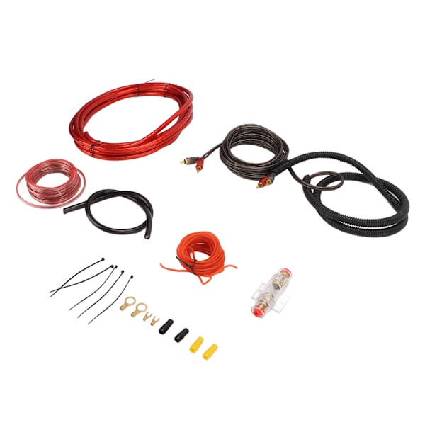 4 Gauge Bilstereo-kabelsett for forsterkerinstallasjon, Amp-kabelsett for subwoofer-høyttaler