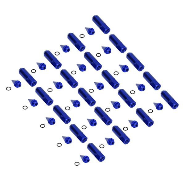 20 stk. Universal M12x1,5 Racing hjul Fælge Lugmøtrikker 90mm Aluminiumlegering Spiked Møtrikker med Sokkel KeyBlue