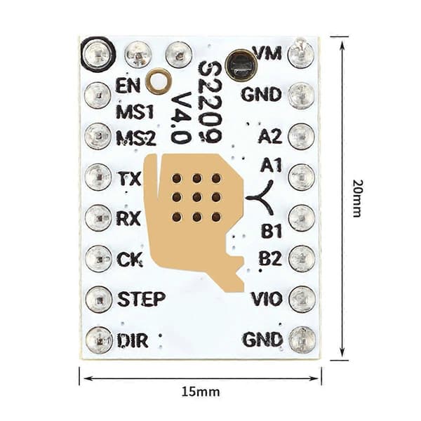 TMC2209 V4.0 Trinmotor Driver Stille drift Kompatibel med 3D-printer, 5,5-28V 2,8A med køleplade, Enha