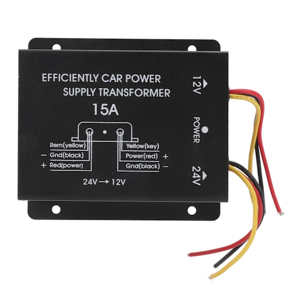 24V til 12V Buck Regulator 15A bilstrømforsyningsomformer 180W spændingsreducer til lastbiler