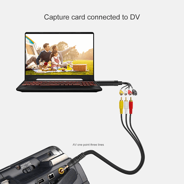 USB 2.0 Videoadapter med lydinnspilling USB 2.0 TV DVD Video Capture Adapter