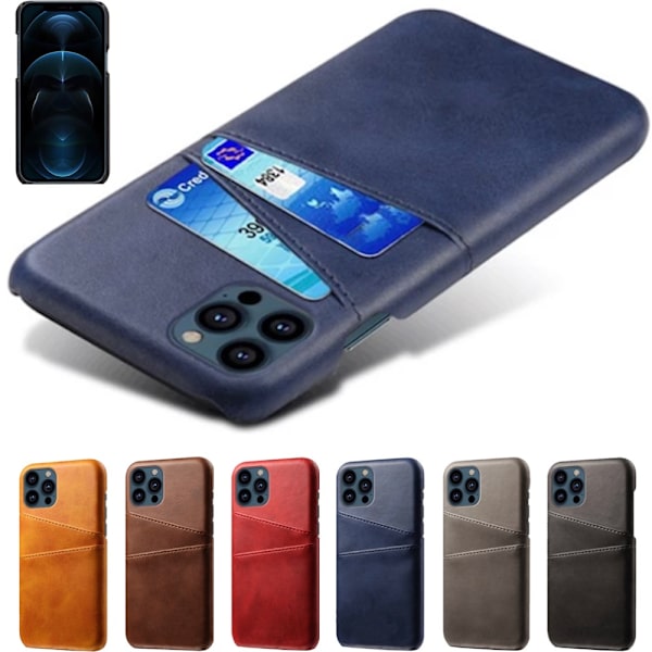 【BEMS】Compatible with iPhone 13 Pro case card holder - Blå blue