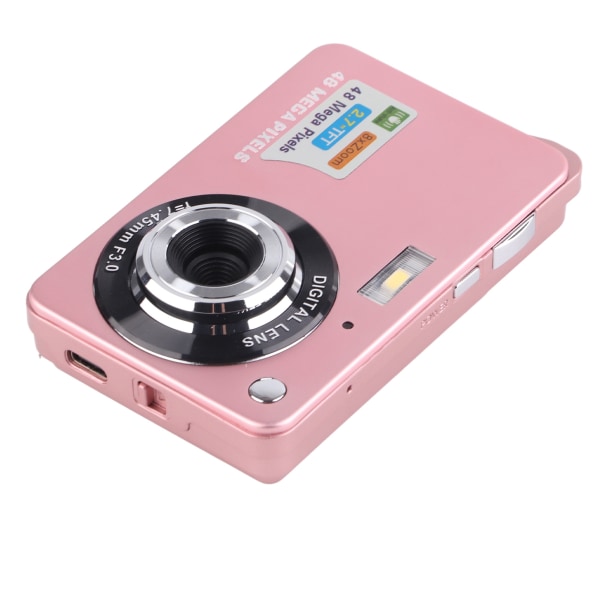4K-digitaalikamera 48 MP 2,7 tuuman LCD-näyttö 8x Zoom Anti Shake -vloggauskamera valokuvaukseen Jatkuva kuvaus Vaaleanpunainen /