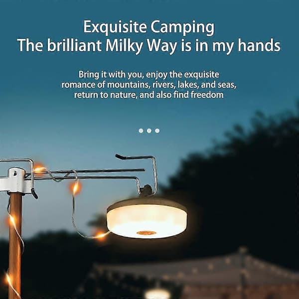 Camping String Light Ladattava Ulkoteltta Rainbow Tunnelma String Lyhty Vedenpitävä Taskulamppu Magneettikoukulla Lamppu Lämmin valo Värivalo color light 8m