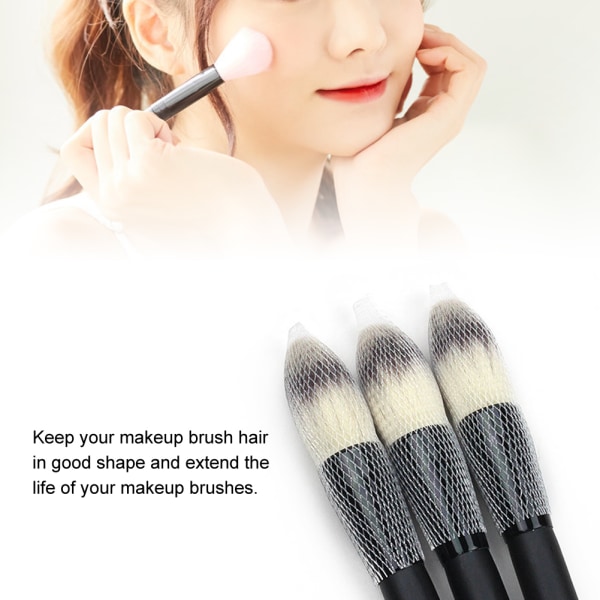 TIMH 100 stk Makeup Brush Net Kosmetisk Brush Mesh Protective Protective Guard Cover