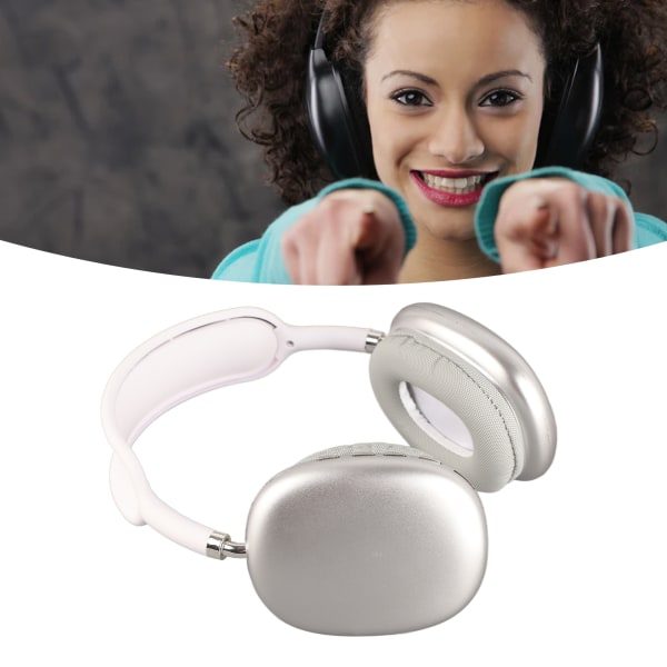 TIMH Bluetooth hörlurar Brusreducering Klart ljudkvalitet Hörlurar med tung bas Trådlösa hörlurar för dator PC Vit