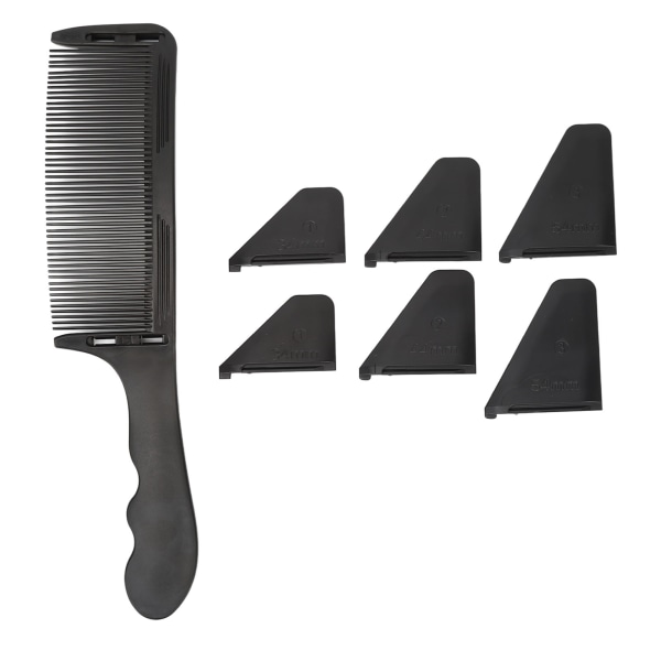 Buet Barber Clipper Kam Flad Top S Form Professionelt frisørværktøj Haircut Kam Sort ++/
