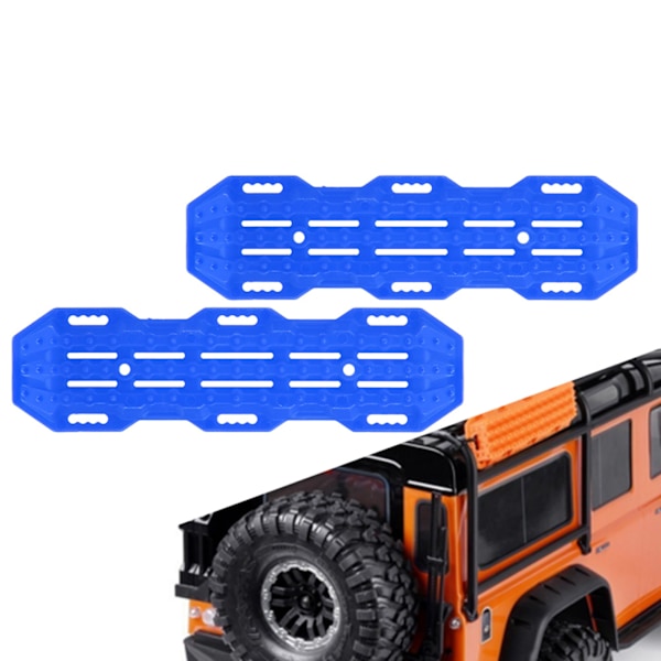 2 stk Antislipplater for 1/10 RC Crawler Bil RC Modell Klatrebil Dekorasjon (Blå)