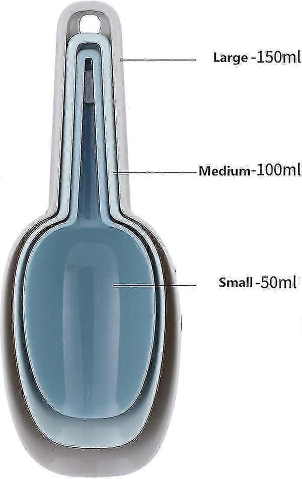 Plastskopset Kompatibel med husdjursfoder, mångsidigt, praktiskt skopset med 3, inbyggda skopor